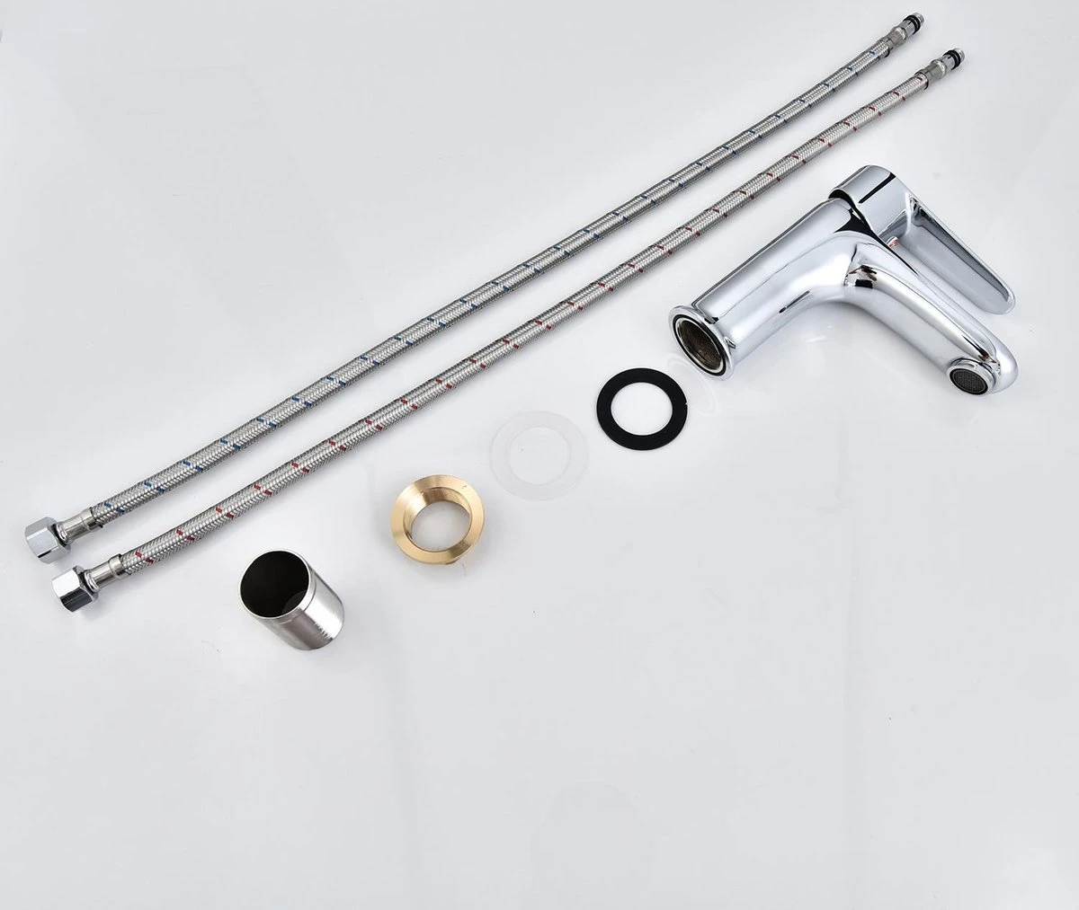 Inspire Badkamer Kraan Zilver Inclusief Aansluitingen - Wastafel Kraan - Zilver 4 Inspire Badkamer Kraan Zilver Inclusief Aansluitingen - Wastafel Kraan - Zilver - Afbeelding 4