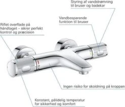 GROHE Grohtherm 1000 Performance Thermostatische Badkraan - 15cm - Met Koppelingen - Chroom - 34779000 39 GROHE Grohtherm 1000 Performance Thermostatische Badkraan - 15cm - Met Koppelingen - Chroom - 34779000 -Badkamerproducten 1200x1026