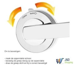 Handgreep Met Zuignap - Deurgreep -Badkamer Handgreep Met Zuignap - Douche - Helping Hand Handvat - Kunstof - Zilver - Groot -Badkamerproducten 1200x1038 7