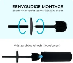 VDN Stainless Toiletborstel Met Houder - Toiletborstelhouder - Zwart - Wc Borstel Met Houder - RVS - Vrijstaand -Badkamerproducten 1200x1042