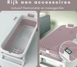 Livista® - Opvouwbaar Bad - Roze - Zitbad - Inklapbaar - Bath Bucket - 150 CM LANG - XL - Incl. Thermometer & Onderwater LED Lichten -Badkamerproducten 1200x1043 2