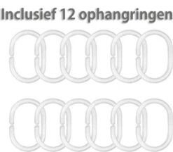 Douchegordijn 120x200 Cm (Small) - Met Ophangringen - Makkelijk Te Bevestigen - Waterdicht - Polyester - Sneldrogend En Anti Schimmel - Wasbaar En Duurzaam - Green Petals -Badkamerproducten 1200x1048 1