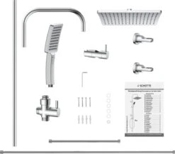 SCHÜTTE Mallorca Douchesysteem - Regendouche - 95 Cm Stang - Wandhouder In Hoogte Verstelbaar - Chroom -Badkamerproducten 1200x1056 1
