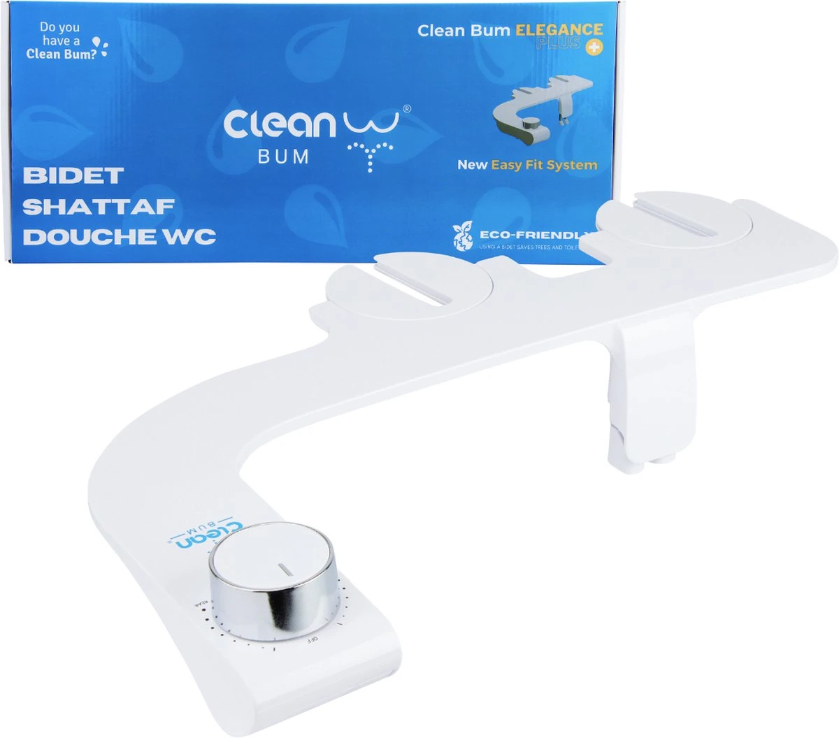 Clean Bum® Elegance Plus Bidet WC- Dubbele Sproeikop - Easy Fit Systeem 1 Clean Bum® Elegance Plus Bidet WC- Dubbele Sproeikop - Easy Fit Systeem
