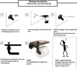 Merkloos Toiletrolhouder Met Telefoonplankje – Plankje - Toiletpapier - Zwart - WC Rolhouder – Badkamer Accesoires – Telefoonhouder -Badkamerproducten 1200x1060