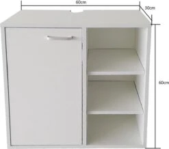 Onderbouw Kast Wastafel - Wastafel Onderkast - Badkamermeubel - Wit -Badkamerproducten 1200x1061 2