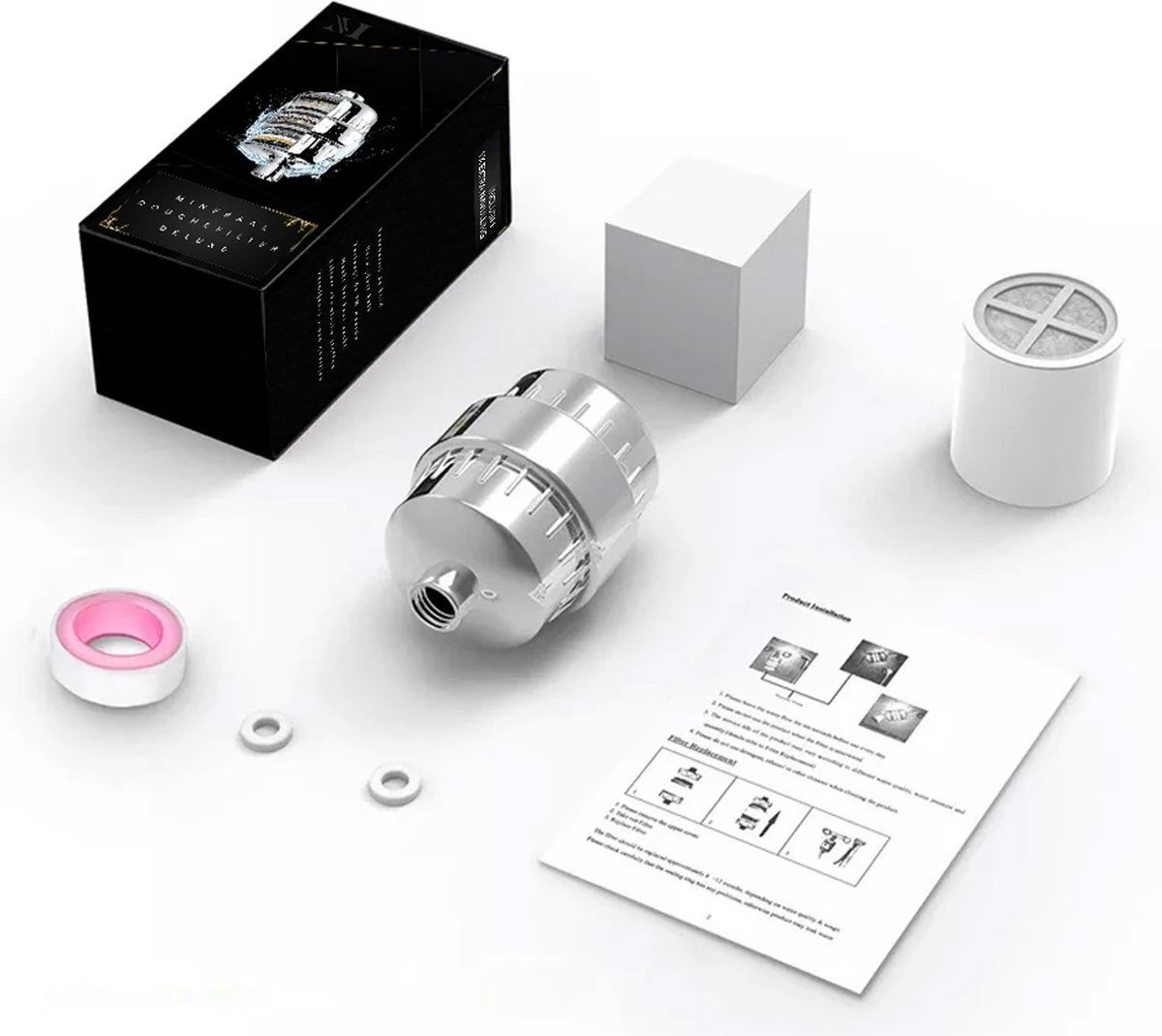 Mineraal Douchefilter Deluxe - Waterfilter Voor Douchekop - Ionisch - Douchefilter - Waterbesparend - Anti Kalk - Water Filter - Waterzuiveraar 7 Mineraal Douchefilter Deluxe - Waterfilter Voor Douchekop - Ionisch - Douchefilter - Waterbesparend - Anti Kalk - Water Filter - Waterzuiveraar - Afbeelding 7