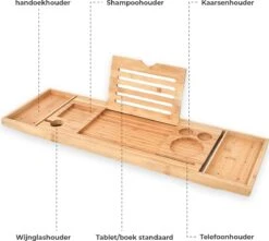 Sleepydays Luxe Badplank – Badplank Voor In Bad – Badrek - Uitschuifbaar - 75-100 Cm -Badkamerproducten 1200x1074