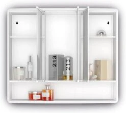 Jokey Lymo Spiegelkast Met 3 Deuren 58x49.5x14.5cm Wit -Badkamerproducten 1200x1076 3