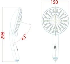 SCHÜTTE Niagara Handdouche - Douchekop Ø 15 Cm - 5 Standen - Watervaluitloop - Waterstop - Chroom -Badkamerproducten 1200x1085 2