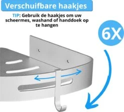 BrandtBergkamp RVS Doucherek 3 Laags – Zonder Boren – Doucherek Hangend – Badkamerrek Zilver 16 BrandtBergkamp RVS Doucherek 3 Laags – Zonder Boren – Doucherek Hangend – Badkamerrek Zilver -Badkamerproducten 1200x1087 1