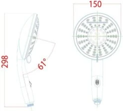 SCHÜTTE Niagara Handdouche - Douchekop Ø 15 Cm - 5 Standen - Watervaluitloop - Waterstop - Chroom -Badkamerproducten 1200x1089 7