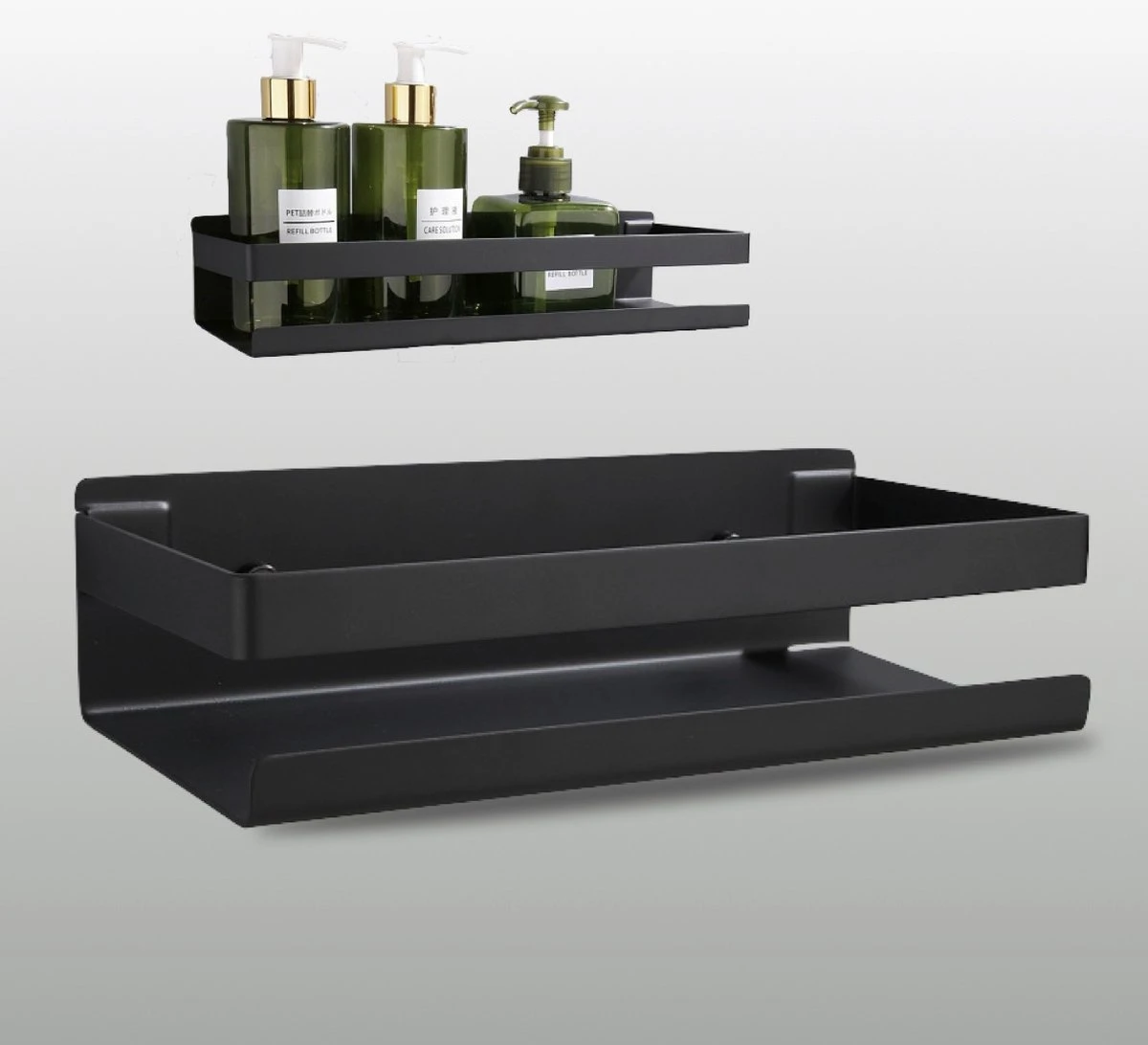 Merkloos GDRN - Doucherek Zwart - Zonder Boren - Doucherekjes - Hangend - Zwart - RVS 1 Merkloos GDRN - Doucherek Zwart - Zonder Boren - Doucherekjes - Hangend - Zwart - RVS