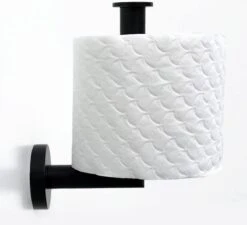 Design Toiletrolhouder - WC Rolhouder - RVS Mat Zwart - Incl. Schroeven -Badkamerproducten 1200x1093