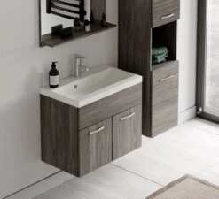 Badplaats Badkamermeubel Set Montreal 60 Cm X 35 Cm - Grijs Eiken - Badmeubel Met Spiegel En Zijkast -Badkamerproducten 1200x1095 4