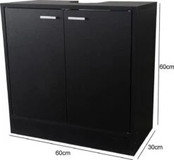 Wastafel Onderkast - Badkamermeubel - Zwart 9 Wastafel Onderkast - Badkamermeubel - Zwart -Badkamerproducten 1200x1106 5