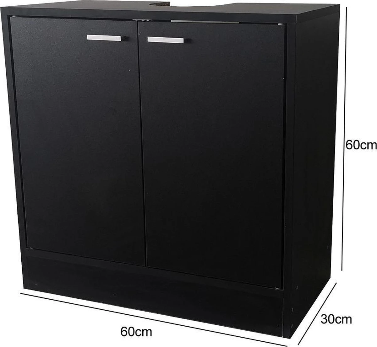 Wastafel Onderkast - Badkamermeubel - Zwart 5 Wastafel Onderkast - Badkamermeubel - Zwart - Afbeelding 5