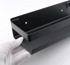 Merkloos Doucherek- Douchemand- Badkamerrek- Badkamer Organiser- Badkamer Organizer-Rekje Voor In De Douche- Badkamer Plank-Rekje Voor Shampoo- RVS- Zonder Boren- Zelfklevend- Rechthoek Vorm- Met Of Zonder Schroeven- Ophangbaar- Met Lijm- 40 Cm- Zwart -Badkamerproducten 1200x1107