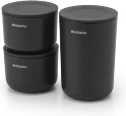 Brabantia ReNew Opbergpotjes - 3-delig - Dark Grey 14 Brabantia ReNew Opbergpotjes - 3-delig - Dark Grey -Badkamerproducten 1200x1110