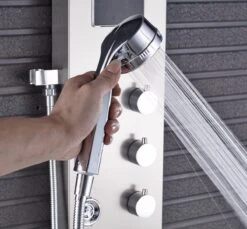 Douchepaneel Met Massage - Regendouche - Massage Jets - Waterval Douche - Met Thermostaatkraan En Handdouche - Zilver - Opbouw - Douchekop - Flanner® -Badkamerproducten 1200x1112 3