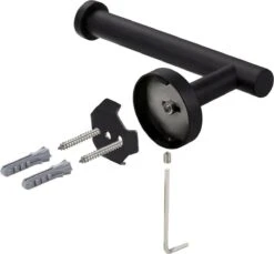 Design Toiletrolhouder - WC Rolhouder - RVS Mat Zwart - Incl. Schroeven -Badkamerproducten 1200x1114