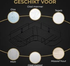 HGMD® Doucherek Zonder Boren - 1 Stuk - Zwart - Zelfklevend Doucherek –Badkamerrek - Badrek - Keukenrek - Doucherek Hangend – Badkamer Accessoires - Kruidenrek 10 HGMD® Doucherek Zonder Boren - 1 Stuk - Zwart - Zelfklevend Doucherek –Badkamerrek - Badrek - Keukenrek - Doucherek Hangend – Badkamer Accessoires - Kruidenrek -Badkamerproducten 1200x1121