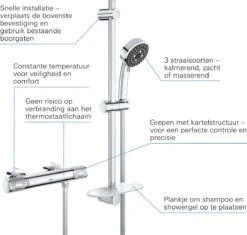 GROHE QuickFix Precision Feel Thermostatische Douchekraan - Met Glijstangset - EcoJoy - CoolTouch - Chroom - 34791000 -Badkamerproducten 1200x1143 5