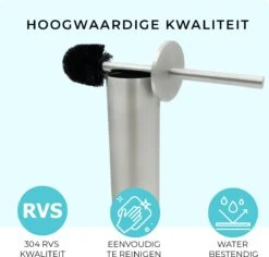 VDN Stainless Toiletborstel Met Houder - Toiletborstelhouder - Zilver - Wc Borstel Met Houder - RVS - Vrijstaand -Badkamerproducten 1200x1146 2