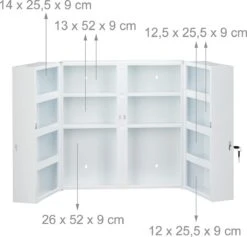 Relaxdays Medicijnkastje Afsluitbaar - Medicatiekastje - Badkamerkast Medicijnen - Wit -Badkamerproducten 1200x1149 1