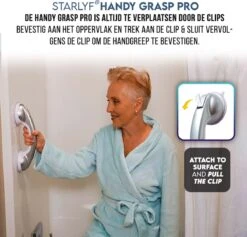 Kunststof Handgreep Voor Badkamer - 30.5cm - Douche Wandbeugel - Geen Boorgaten -Badkamerproducten 1200x1149