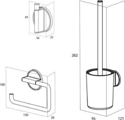 Tiger Tune - Toiletaccessoireset - Toiletborstel Met Houder - Toiletrolhouder Zonder Klep - Handdoekhaak – Messing Geborsteld / Zwart -Badkamerproducten 1200x1152 1