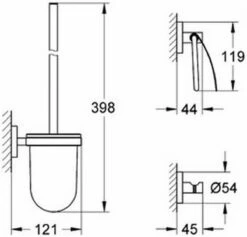 GROHE Essentials Accessoireset - Toiletrolhouder - Toiletborstelset - Haak -Badkamerproducten 1200x1152 2