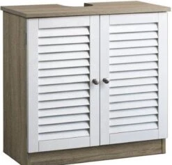 Casaria Wastafel Onderkast Met Uitsparing 60 X 30 X 60cm Witbruin -Badkamerproducten 1200x1152 7