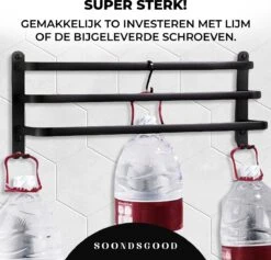Merkloos Soondsgood Luxe 3 Laags Handdoekrek - Zelfklevend Of Boren - Zwart - Eenvoudige Installatie - Badkamer - Handdoekenrek - Handdoekhouder - 30x14x25cm -Badkamerproducten 1200x1153 6