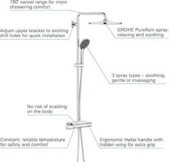 GROHE QuickFix Vitalio Joy 310 Regendouche - CoolTouch - Met Planchet - ø 31 Cm - Chroom -Badkamerproducten 1200x1153 9