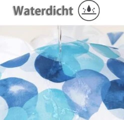 Douchegordijn 120x200 Cm (Small) - Met Ophangringen - Polyester - Wasbaar En Duurzaam - Blue Petals -Badkamerproducten 1200x1159 4