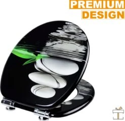 Happyment Antibacteriële Toiletbril - Met Softclose - Universeel - Toiletbrillen Met Kiezel Print - WC Bril - Toiletzitting 9 Happyment Antibacteriële Toiletbril - Met Softclose - Universeel - Toiletbrillen Met Kiezel Print - WC Bril - Toiletzitting -Badkamerproducten 1200x1161 11