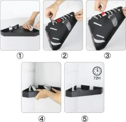 Cgoods Doucherek 2 Laags - Doucherek Zonder Boren - Doucherekje - Douchemandje - Badkamerrek - Badkamer Accessoires - Zwart 15 Cgoods Doucherek 2 Laags - Doucherek Zonder Boren - Doucherekje - Douchemandje - Badkamerrek - Badkamer Accessoires - Zwart -Badkamerproducten 1200x1161 2