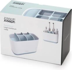 Joseph Joseph Badkamer Easy-Store Tandenborstelorganiser Large - 16.8x8.4x12.6 Cm - Creme/licht Blauw -Badkamerproducten 1200x1162