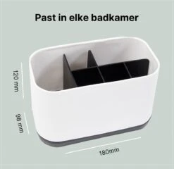Merkloos Tandenborstelhouder Vrijstaand - Badkamer Organizer Met Lekbak - Badkamer Accessoires - 6 Sorteervakken - Tandenborstel - Wit Met Zwart 11 Merkloos Tandenborstelhouder Vrijstaand - Badkamer Organizer Met Lekbak - Badkamer Accessoires - 6 Sorteervakken - Tandenborstel - Wit Met Zwart -Badkamerproducten 1200x1165 3