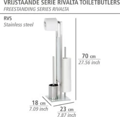 WENKO Toiletbutler Rivalta RVS Mat - Toiletborstel Met Houder, Toiletrolhouder En Reserverolhouder 24 WENKO Toiletbutler Rivalta RVS Mat - Toiletborstel Met Houder, Toiletrolhouder En Reserverolhouder -Badkamerproducten 1200x1166