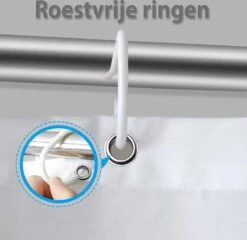 Douchegordijn 120x200 Cm (Small) - Met Ophangringen - Polyester - Wasbaar En Duurzaam - Blue Petals -Badkamerproducten 1200x1166 4