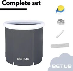 BETUB Zitbad Opvouwbare Badkuip Folding Bath Bathtub – Zit Zwembad – Ijsbad – Warm Bad – Ontspanning – Voor Onder De Douche – Tuin - Balkon Incl. Zitkussen -Badkamerproducten 1200x1167 5