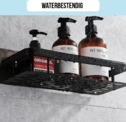 Merkloos Jawes- Wandrek- Zwart- 2stuks- Doucherek- Zonder Te Boren- Wandrek Zonder Boren- Wandrekje -Badkamerproducten 1200x1169 2