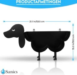 Sanics Reserverolhouder Vrijstaand - Hangend - Wandhouder - Hond - Zwart - Dier -Badkamerproducten 1200x1170