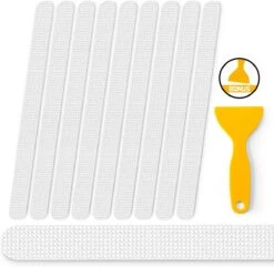 RX Goods 25 Stuks Zelfklevende Anti Slip Strips Stickers – 2 Cm X 40 Cm - Met Schraper – Transparante Tape