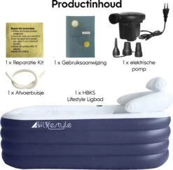 HBKS Lifestyle Bad – Opblaasbaar Ligbad – Bath Bucket – Zitbad Voor Volwassenen - Ijsbad Wim Hof Methode - Badkuip – Ice Bath – Blauw -Badkamerproducten 1200x1187 1