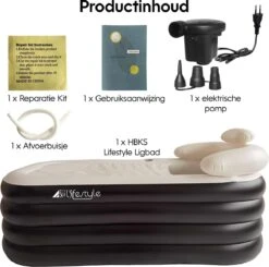 HBKS Lifestyle Bad – Opblaasbaar Ligbad – Bath Bucket – Zitbad Voor Volwassenen - Ijsbad Wim Hof Methode - Badkuip – Ice Bath – Zwart -Badkamerproducten 1200x1189 7