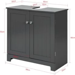 Mara Wastafel Onderkast - Badkamerkast - Wastafelmeubel - Badkamermeubel - Praktisch - Donkergrijs - MDF - 60 X 29 X 60 Cm -Badkamerproducten 1200x1191 14