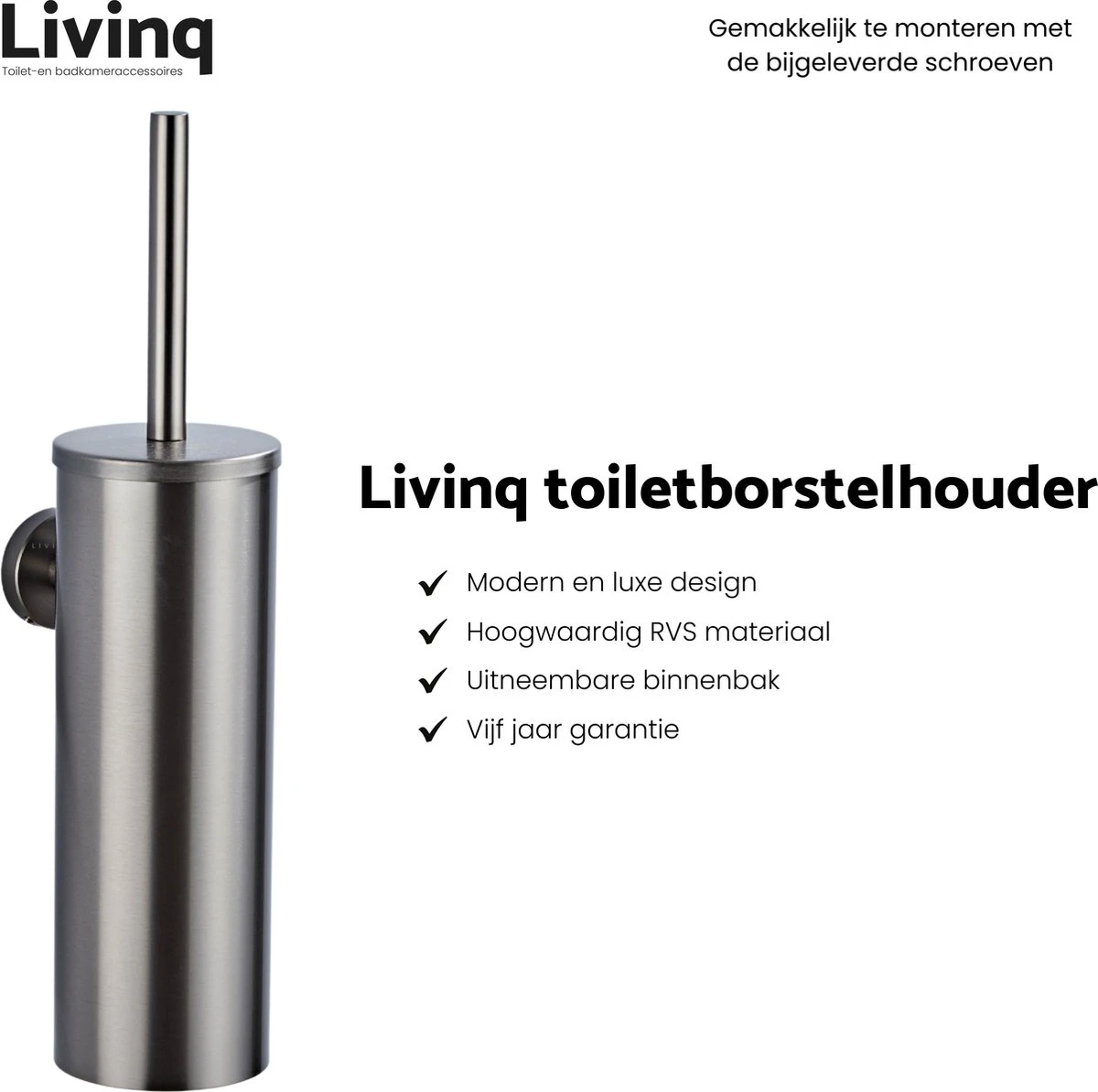 Toiletaccessoireset Gun Metal 4-delig - Luxe Toilet Set - Toiletborstel Met Houder - Toiletrolhouder Met Klep - Reserverolhouder - Handdoekhaak - Gunmetal Badkamer Accessoires 2 Toiletaccessoireset Gun Metal 4-delig - Luxe Toilet Set - Toiletborstel Met Houder - Toiletrolhouder Met Klep - Reserverolhouder - Handdoekhaak - Gunmetal Badkamer Accessoires - Afbeelding 2